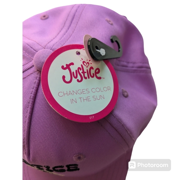 Justice Baseball Hat/Cap. Purple (changes color in the sun). Adjustable. NWT - Picture 4 of 12
